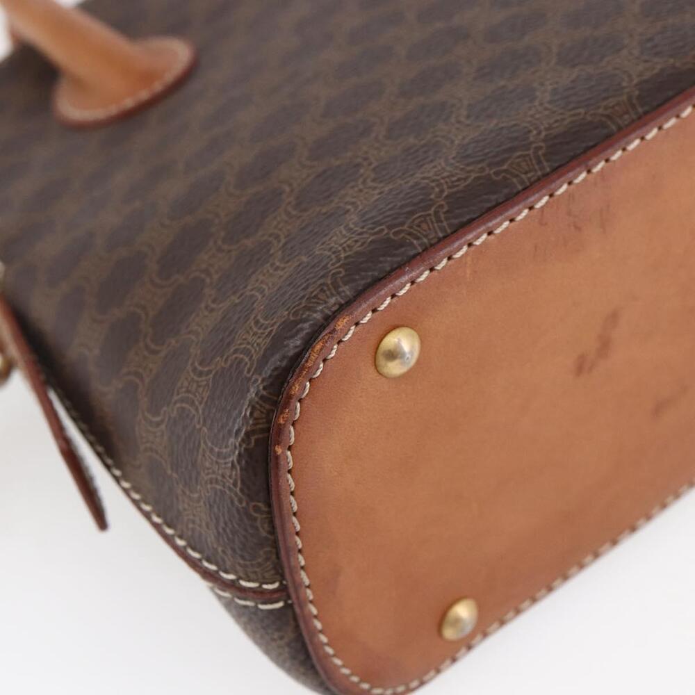 CELINE Macadam Canvas Hand Bag PVC Leather Brown Auth ki6076 - Picture 14 of 16